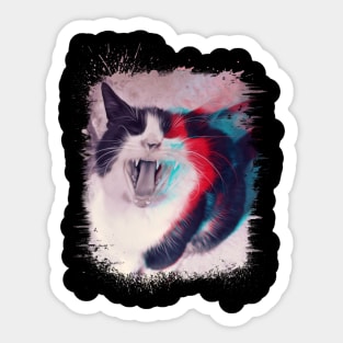 Screaming Cat Sticker